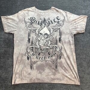Jeff Dunham Achmed Silence I Keel You Grey Tie Dye Graphic T-Shirt Mens XXL Y2K
